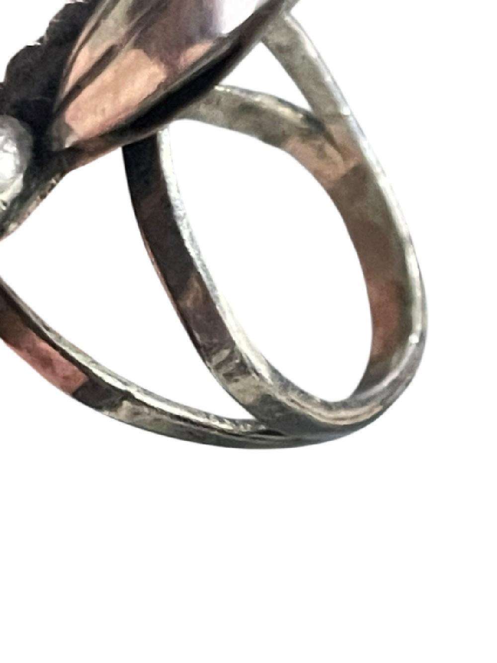 Vintage Navajo Pink Mother of Pearl Ring Sterling Silver Artisan Sz 4 Native Am