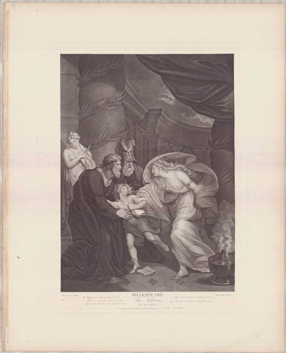 Boydell Shakespeare Gallery Engraving 1795 Thomas Kirk Titus Andronicus Folio