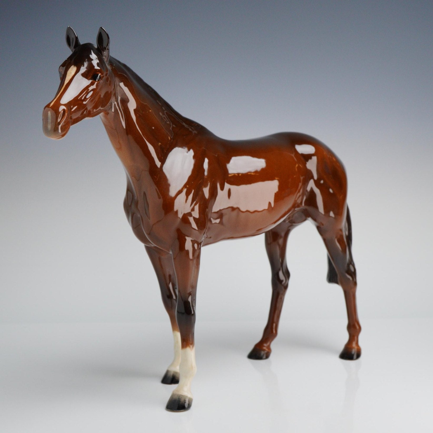 Beswick England Bois Roussel Horse Figurine Large 11.25" High Gloss Bay Model 701