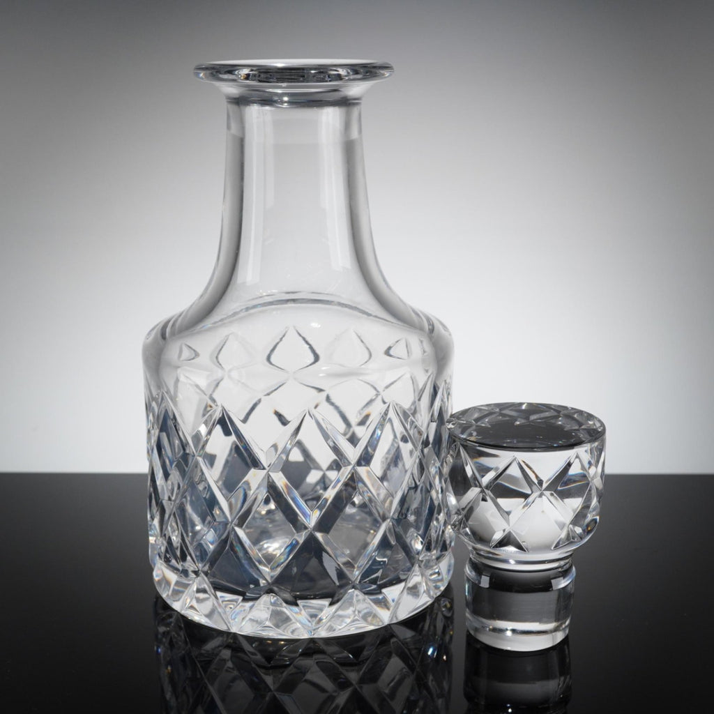 Orrefors Sofiero Crystal Decanter Set - 3pc Gunnar Cyren Diamond Cut Signed