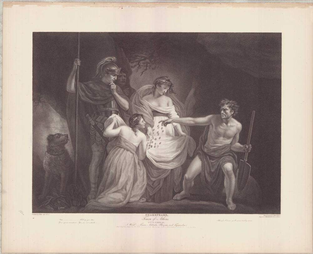 Boydell Shakespeare Gallery Engraving 1790 John Opie Timon of Athens Robert Thew
