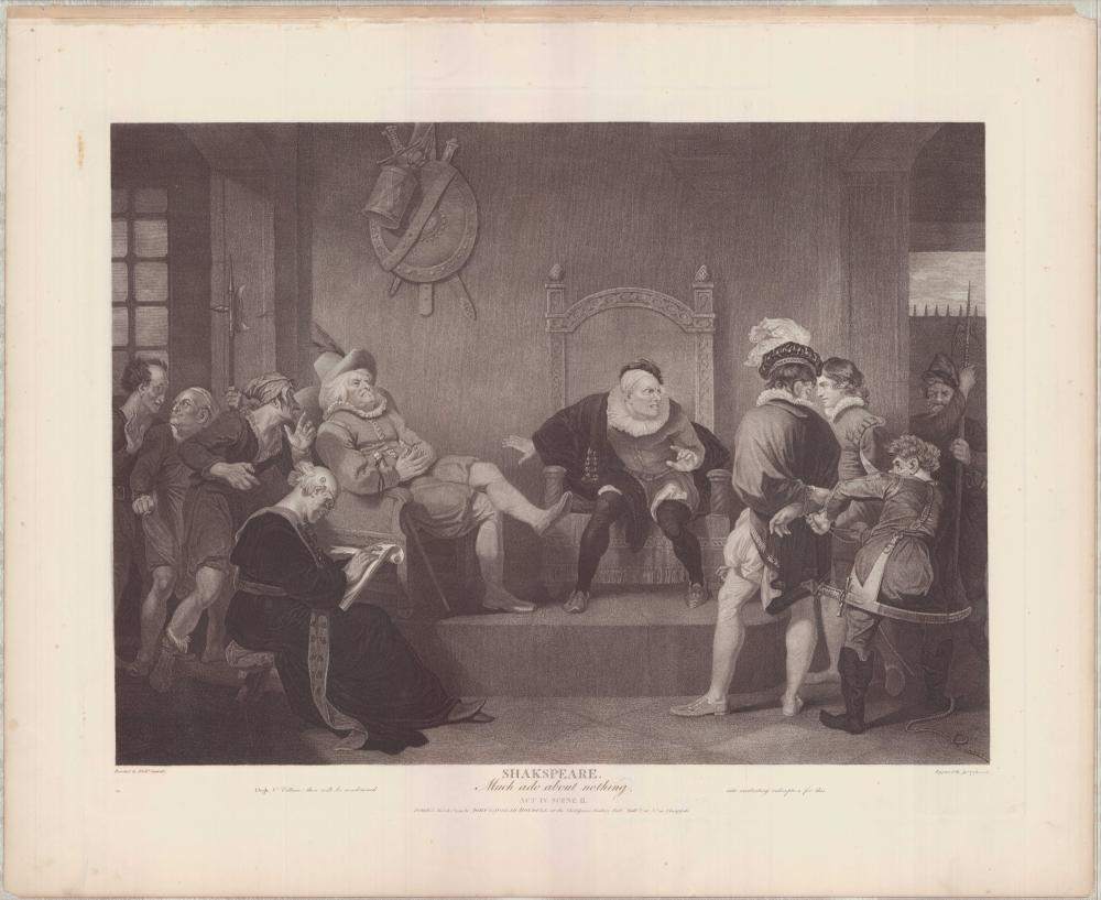 Boydell Shakespeare Gallery Engraving Robert Smirke Much Ado About Nothing Act IV