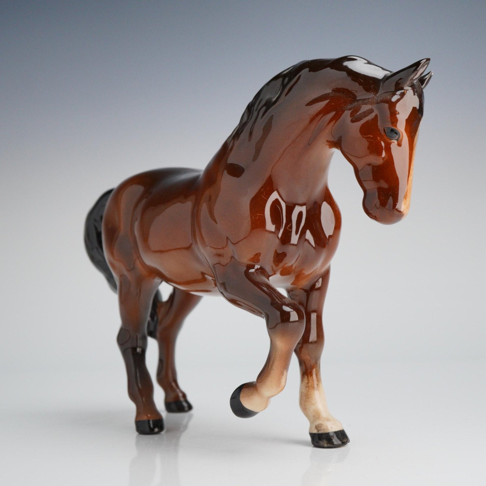Vintage Beswick Stocky Jogging Mare Figurine - Model 855 Bay Gloss