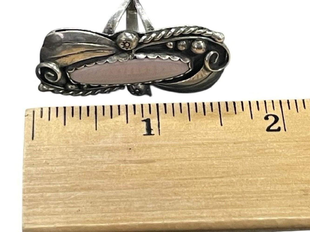 Vintage Navajo Pink Mother of Pearl Ring Sterling Silver Artisan Sz 4 Native Am