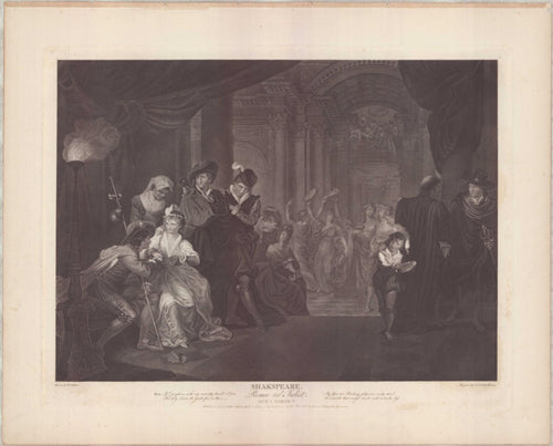 1799 Boydell Shakespeare Folio Engraving Facius Romeo and Juliet Large Format