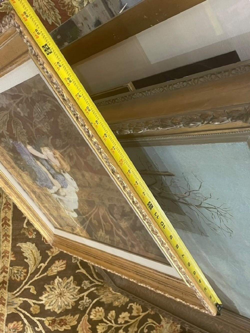 Briton Riviere Sympathy Framed Print Girl & Dog Victorian Gold Gilt Frame 26x31