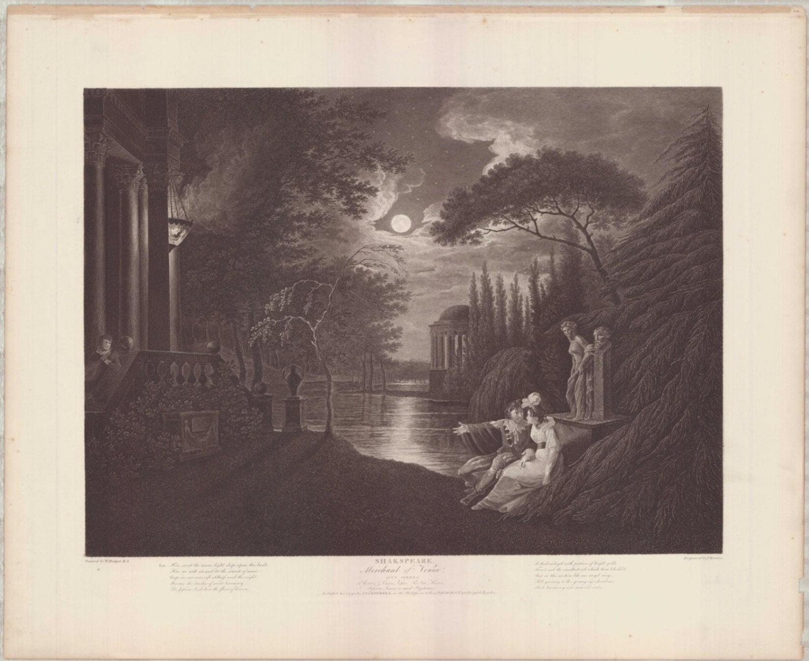 Boydell Shakespeare Gallery Engraving Isaac Browne William Hodges Merchant Venice