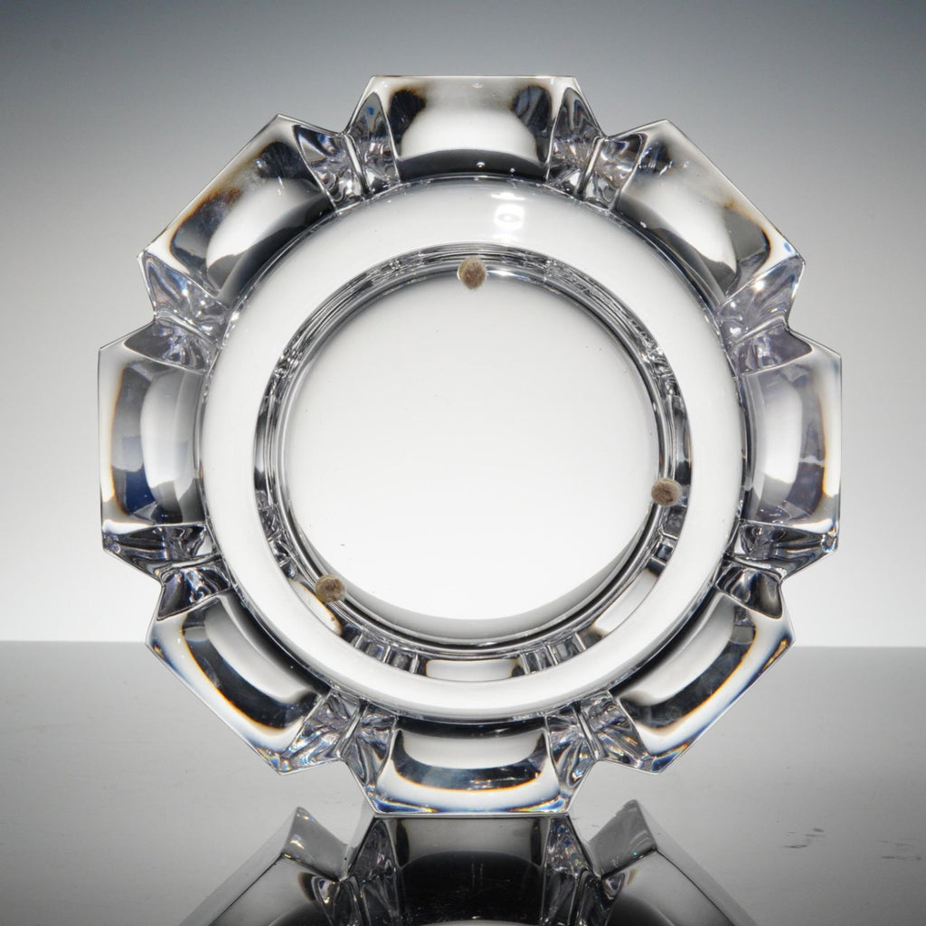 Orrefors Corona Crystal Bowl Lars Hellsten 9" Heavy Lobe Star Cut Swedish Glass