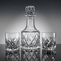 Orrefors Sofiero Crystal Decanter Set - 3pc Gunnar Cyren Diamond Cut Signed