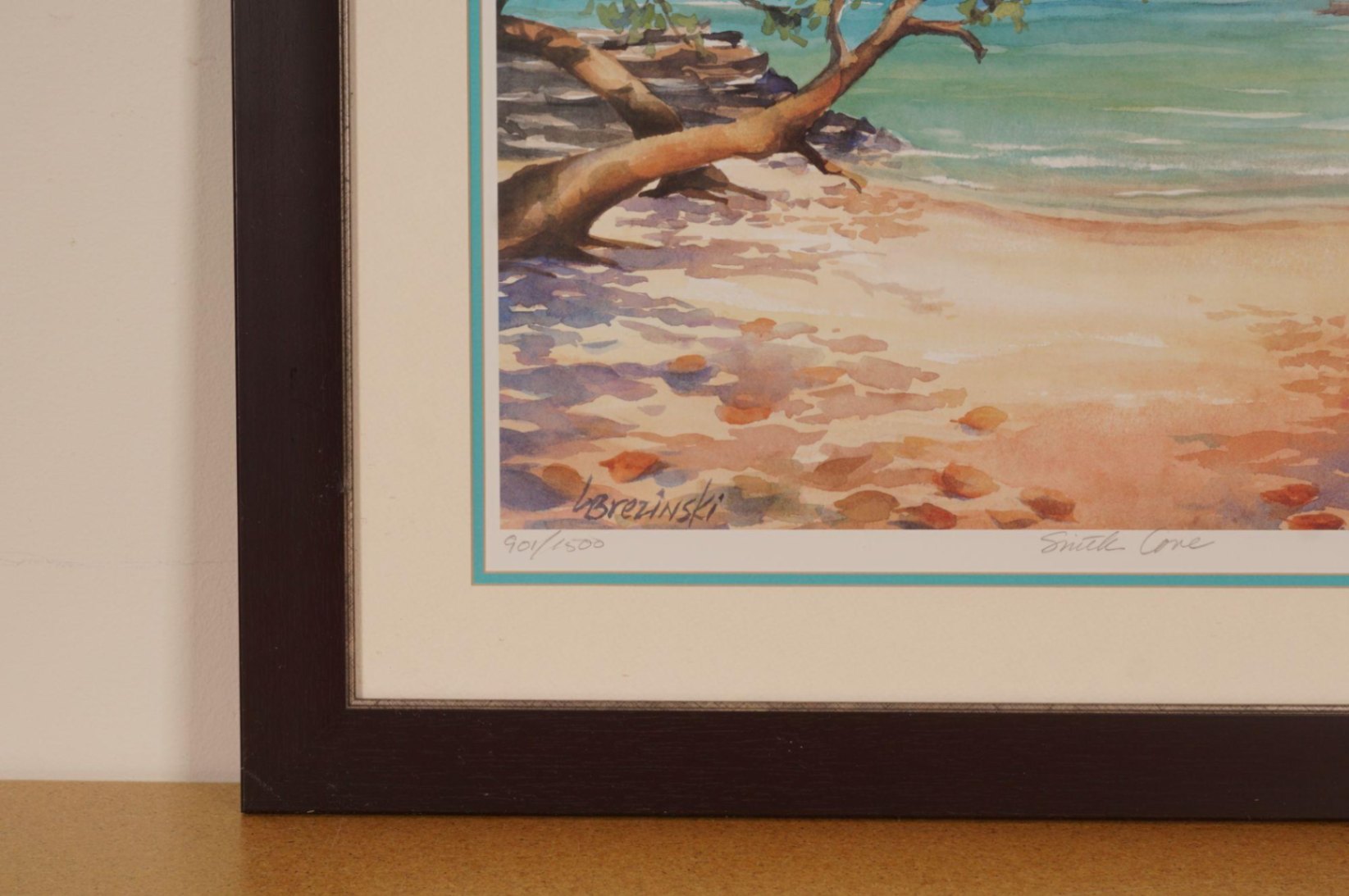 Lois Brezinski Signed Lithograph Smith Cove Ltd Ed 901/1500 Coastal Framed 27"