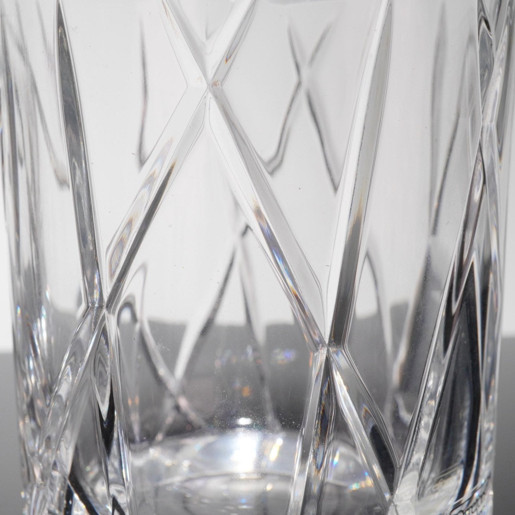 Pair Orrefors City Crystal Double Old Fashioned Glasses Tumblers Signed Sweden