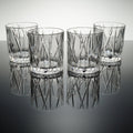 Set of 4 Orrefors City Double Old Fashioned Crystal Glasses Martti Rytkonen