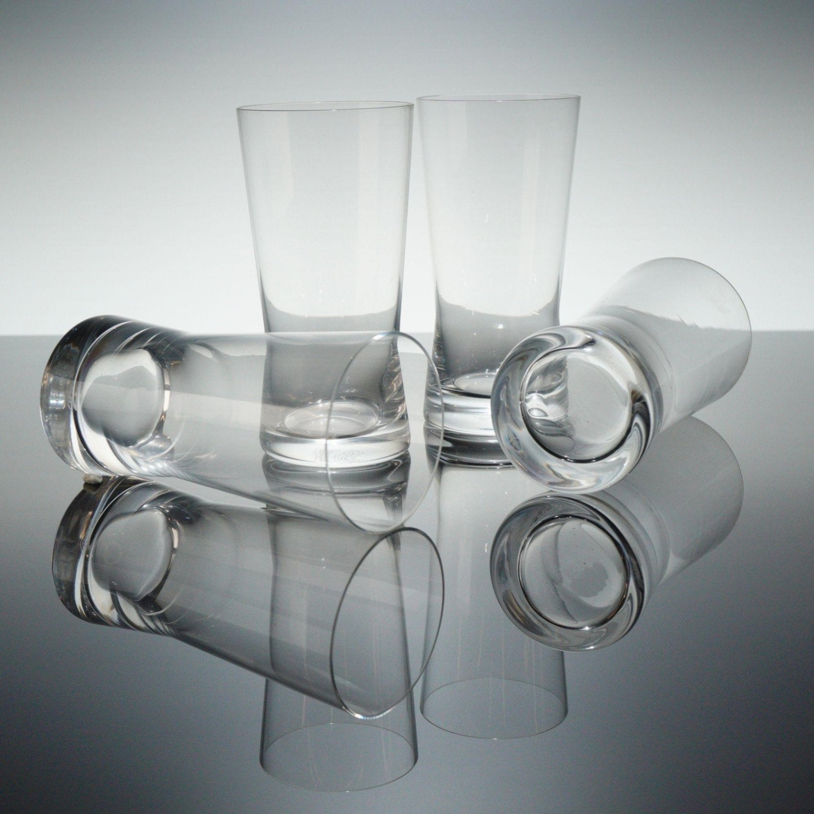 4 Orrefors Sky Bar Highball Glasses Erika Lagerbielke Crystal Set Original Box