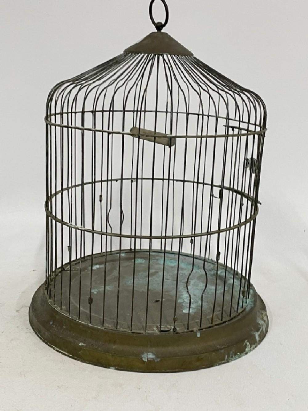 Antique Leon All-Brass Bird Cage Dome Top 15" Vintage 1920s Art Deco Decor Pat