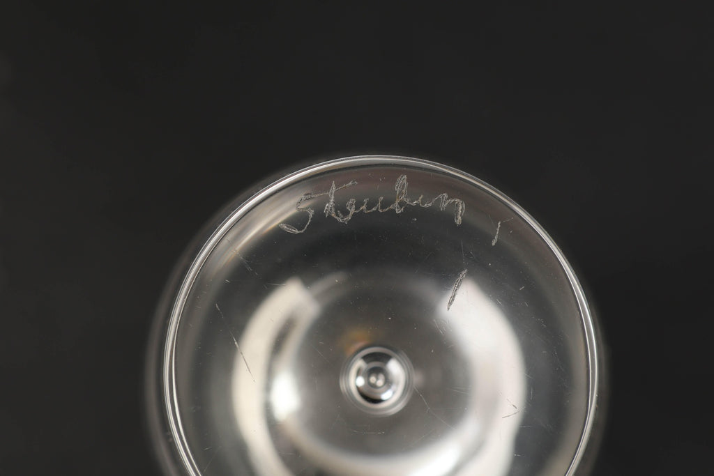 Set of 4 Steuben Crystal Teardrop Bud Vases #7989 Signed David Hills Engraved