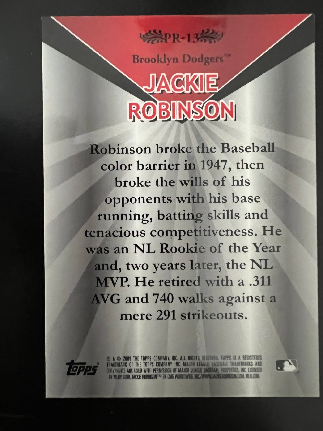 2007 Topps Chrome Legends Jackie Robinson #PR-13 Wal-Mart Platinum Refractor HOF