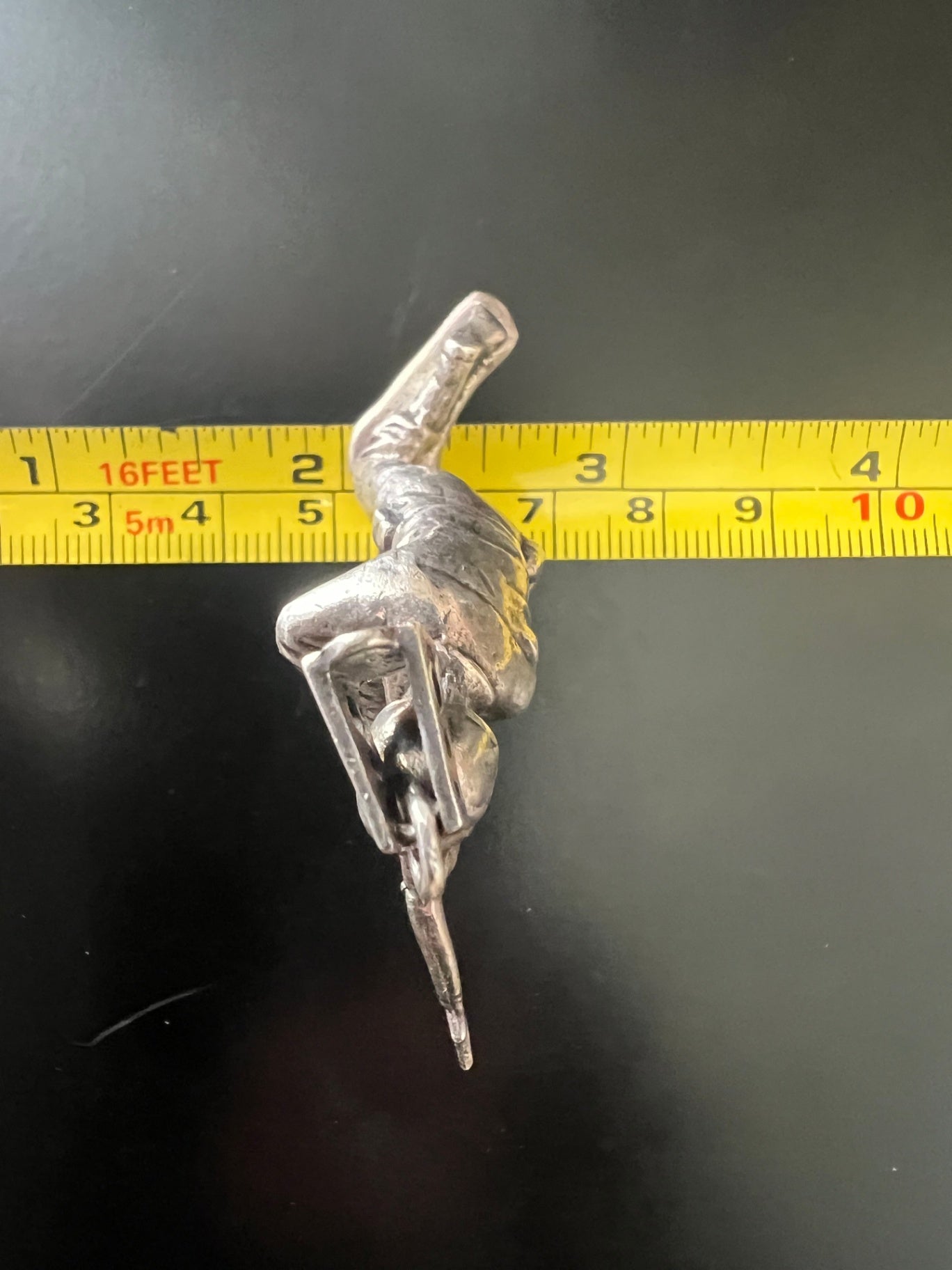 Large 34g Sterling Silver Army Soldier Pendant Charging Bayonet .925 WWII Style