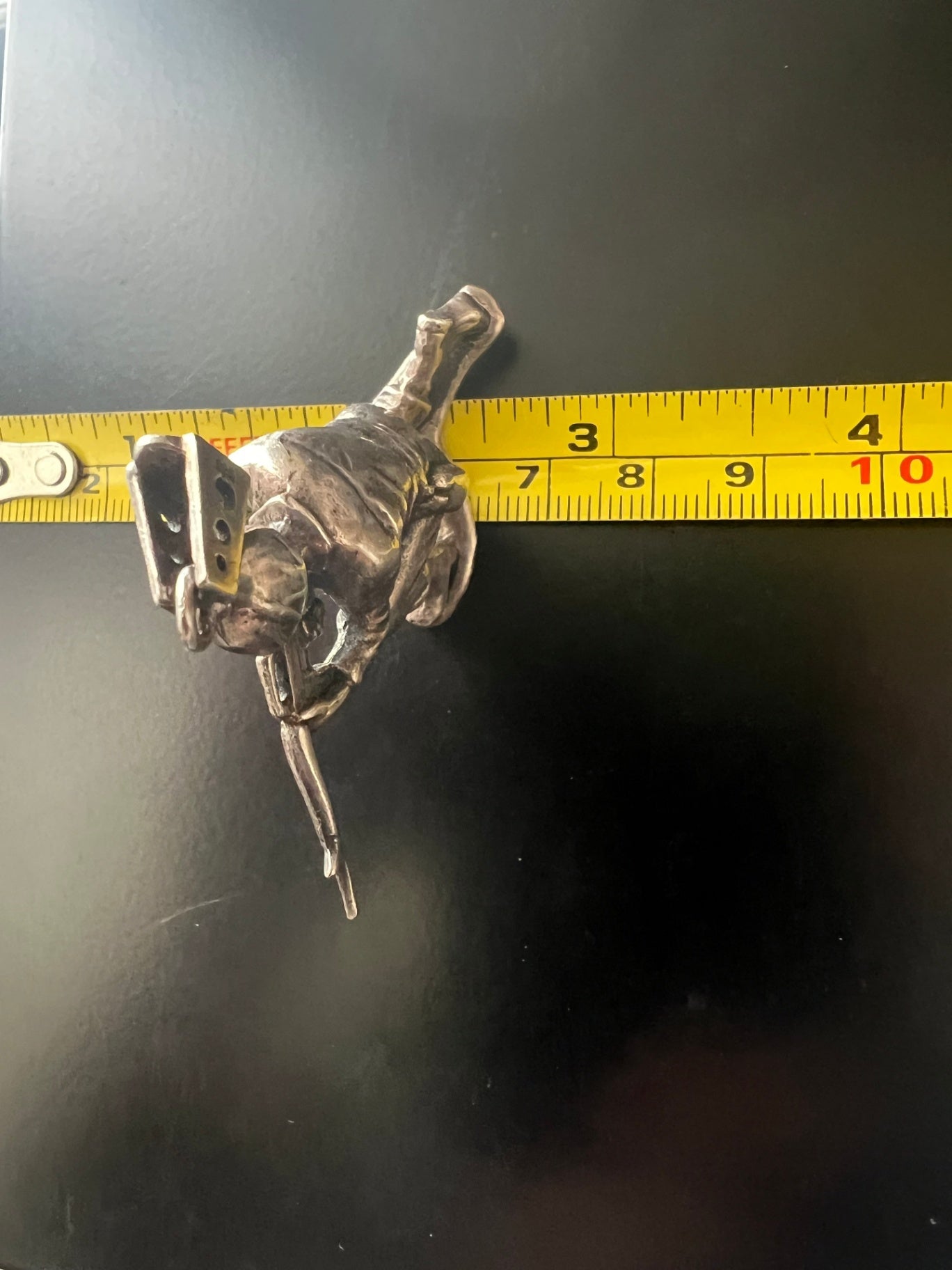 Large 34g Sterling Silver Army Soldier Pendant Charging Bayonet .925 WWII Style
