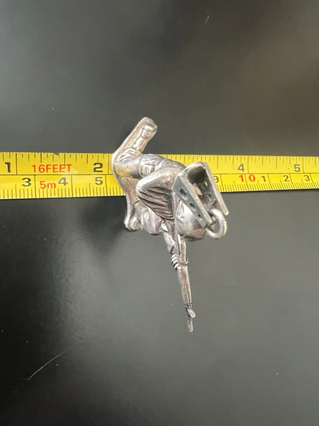 Large 34g Sterling Silver Army Soldier Pendant Charging Bayonet .925 WWII Style