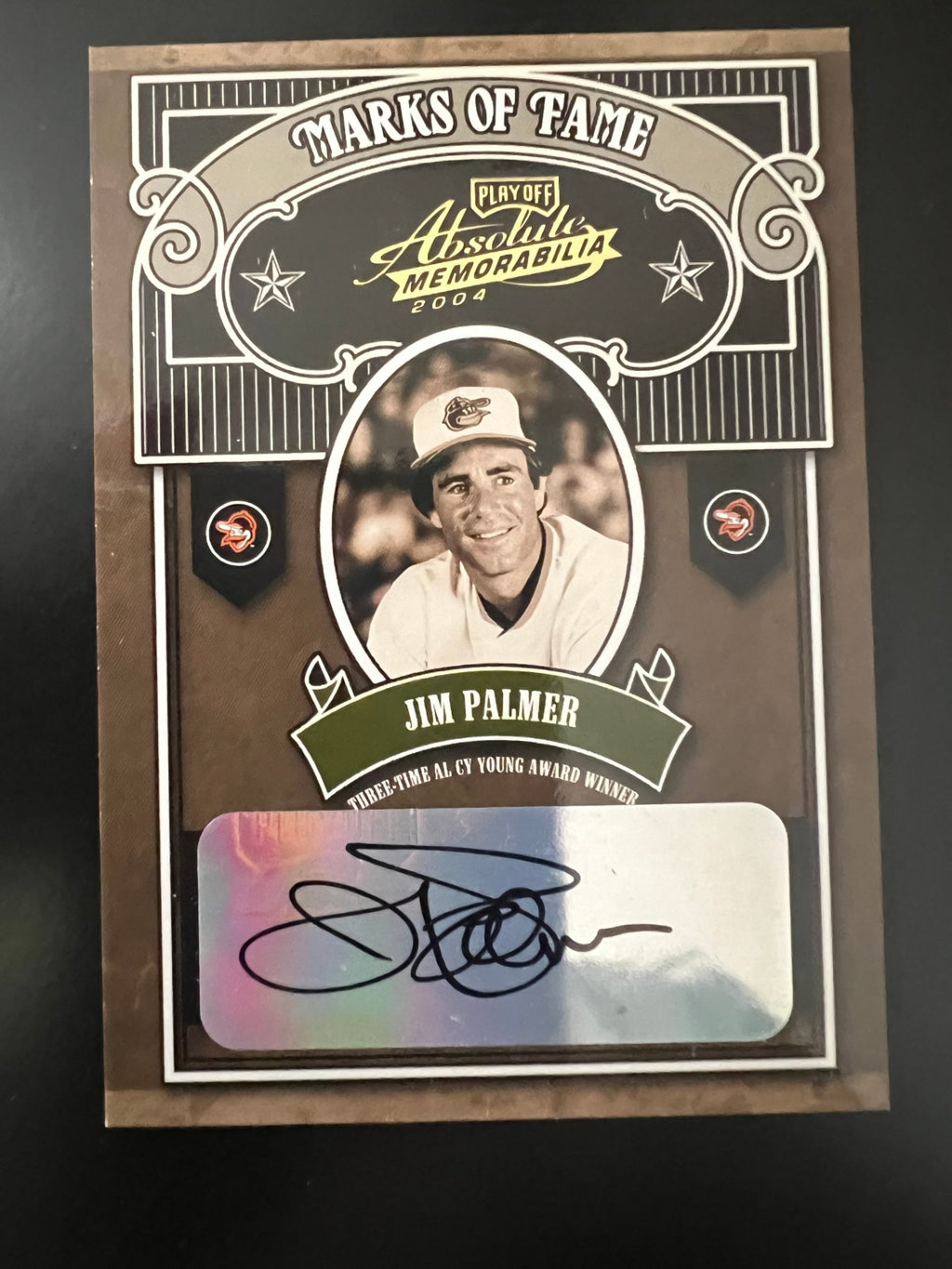 2004 Playoff Absolute Jim Palmer Marks of Fame AUTO /50 #MOF-14 Orioles HOF Sig