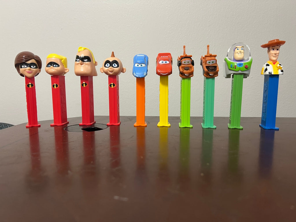 Lot of 10 Disney Pixar PEZ - Incredibles, Cars, Toy Story