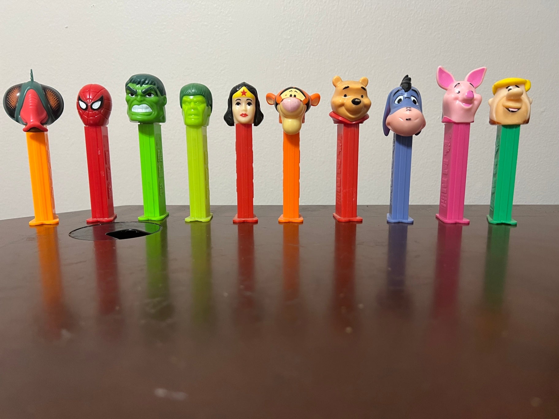 Lot of 10 PEZ - Marvel Ant-Man Spiderman Hulk, Disney Pooh Eeyore Tigger