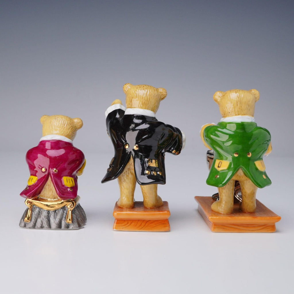 3pc Halcyon Days Teddy Orchestra Figures Lord Archibald Peregrine Count Cornelius