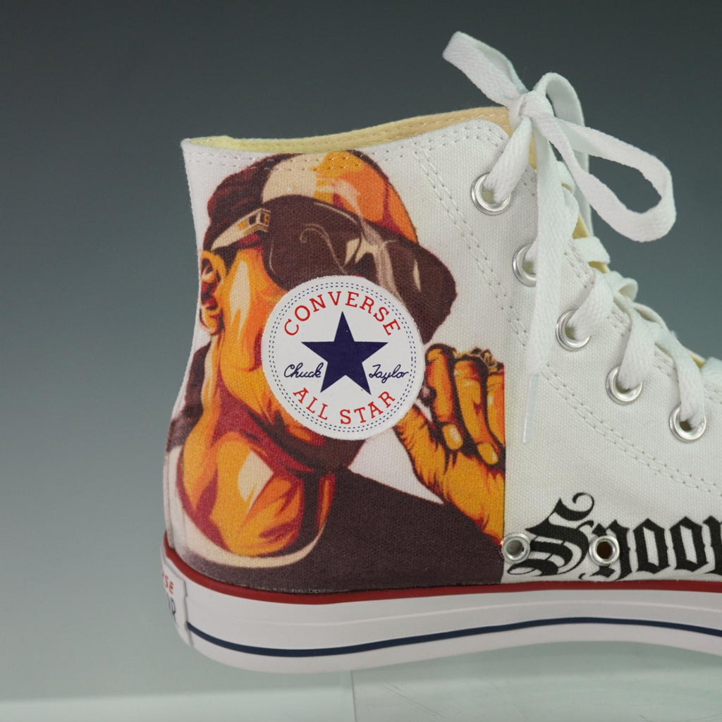 Converse Chuck Taylor High Top Snoop Dogg Custom Shoes White Mens 9 Womens 11