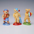Title: 3pc Halcyon Days Playtime Teddy Bear Figurines - Bucket, Skateboard & Beach Ball
