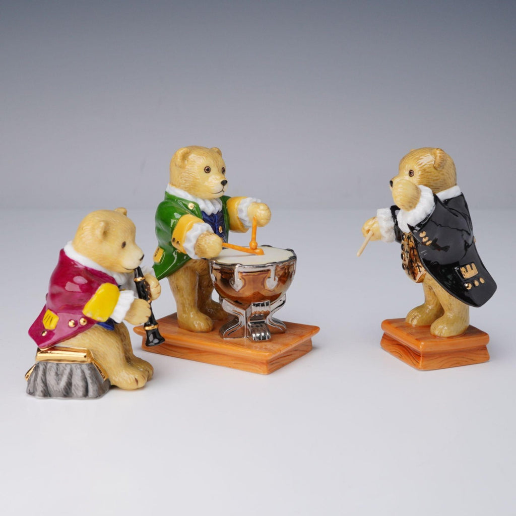 3pc Halcyon Days Teddy Orchestra Figures Lord Archibald Peregrine Count Cornelius