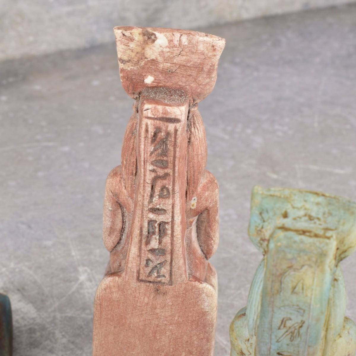 Vintage Egyptian Style Stone & Faience God/Goddess Collection (Set of 8)