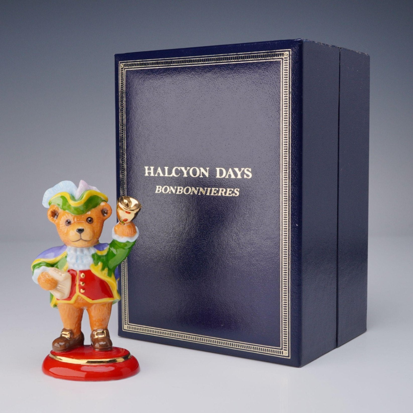 Halcyon Days Town Crier Teddy Bear 2003 Teddy of the Year Figurine Boxed
