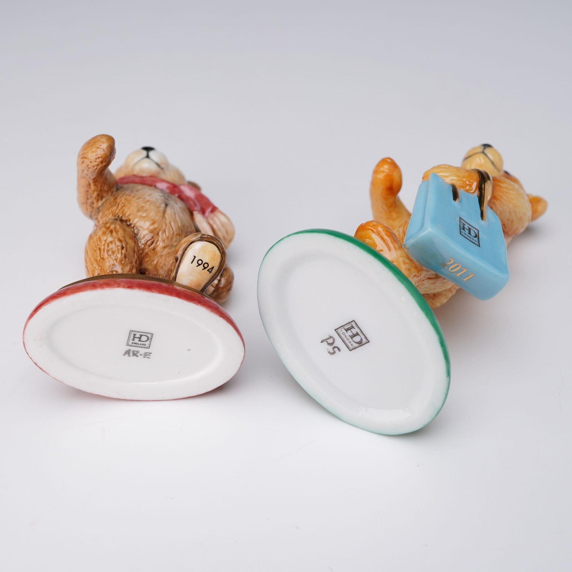 Halcyon Days Enamel Teddy Bear Figurine Duo: 1994 & 2011 Editions
