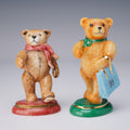 Halcyon Days Enamel Teddy Bear Figurine Duo: 1994 & 2011 Editions