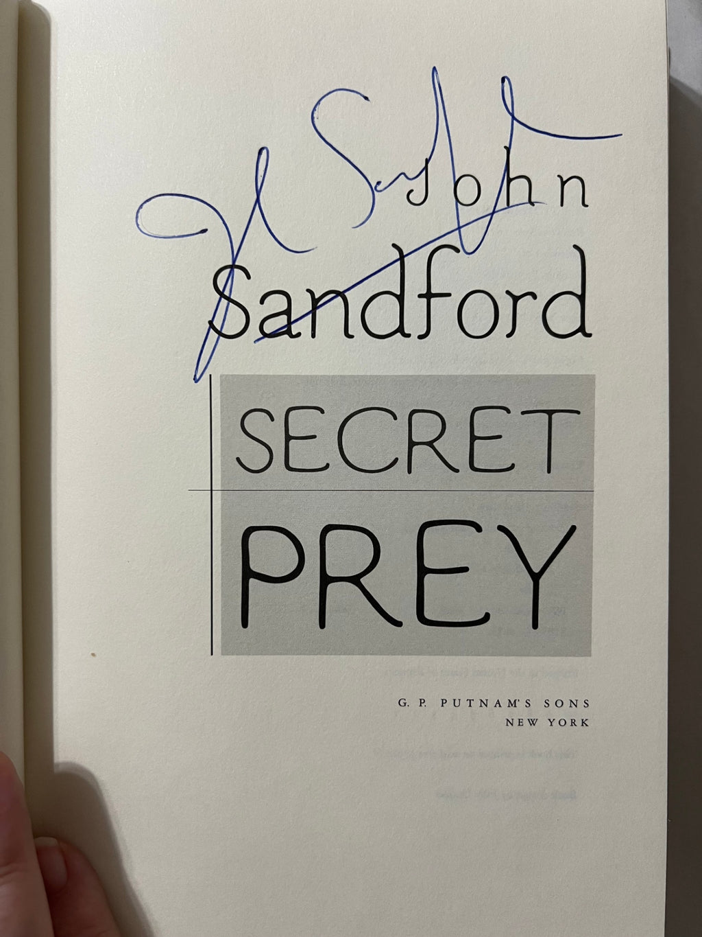 Secret Prey by John Sandford - Signed First Edition First Printing 1998 Hardcover