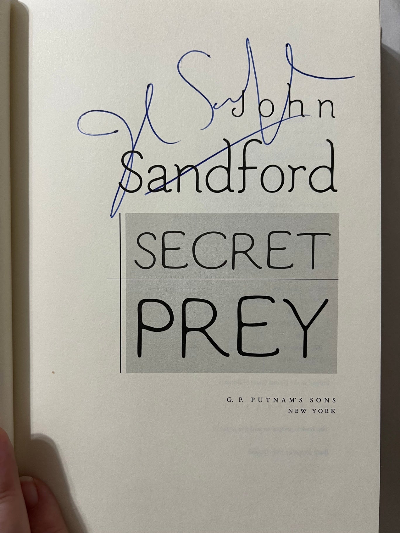 Secret Prey by John Sandford - Signed First Edition First Printing 1998 Hardcover