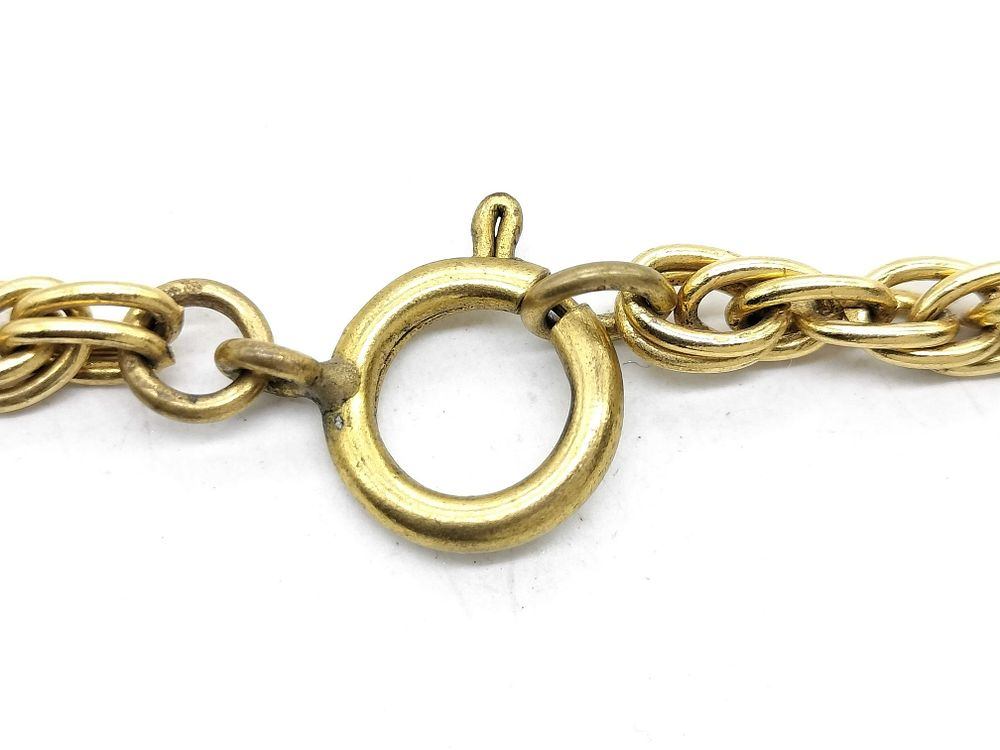 Authentic Vintage Chanel 1970s CC Logo Rope Chain Necklace Gold Plated