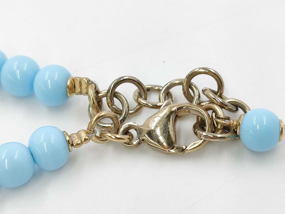 Authentic Chanel C23A Resin Bead CC Logo Rhinestone Bracelet with Box