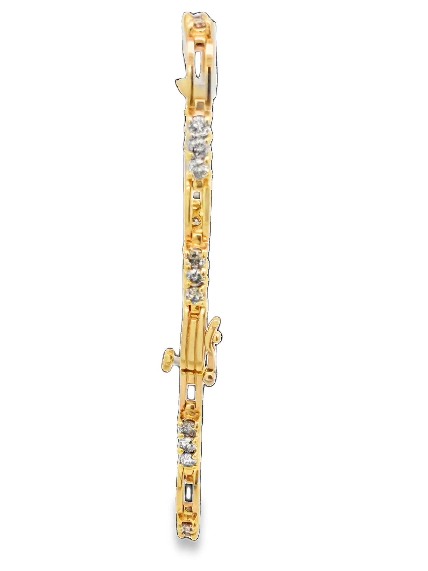 14K Yellow Gold 2.20ctw Diamond Line Tennis Bracelet