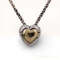 Tiffany & Co. Elsa Peretti Puzzle Heart Necklace Sterling Silver 18K Gold
