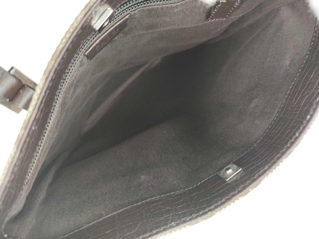 Authentic Gucci Original GG Supreme Vertical Tote Bag with Leather Trim