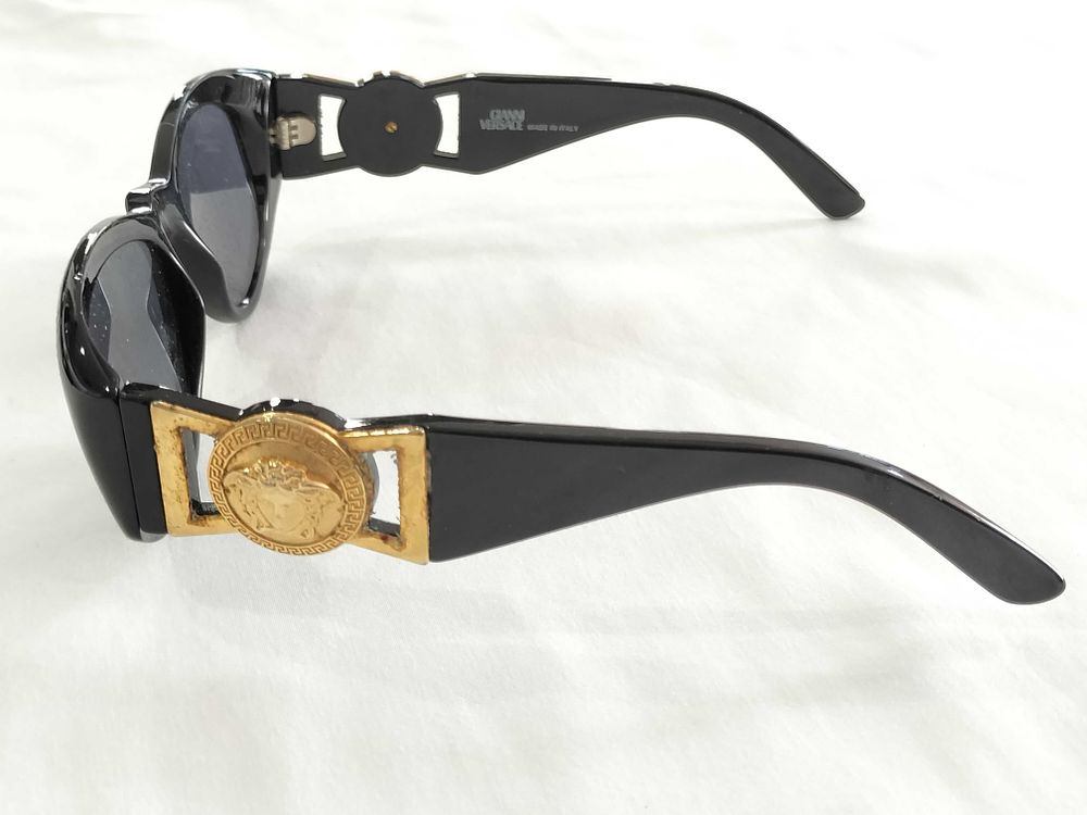 Authentic Vintage Gianni Versace 424 Col 852 Biggie Sunglasses Black Medusa