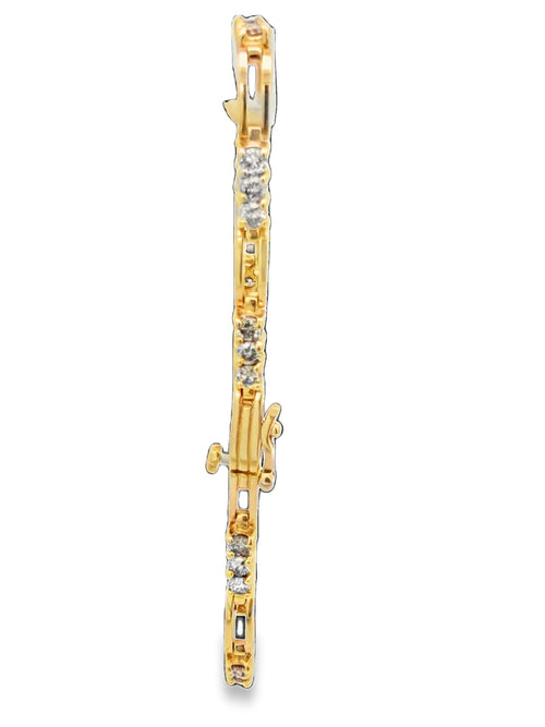 14K Yellow Gold 2.20ctw Diamond Line Tennis Bracelet