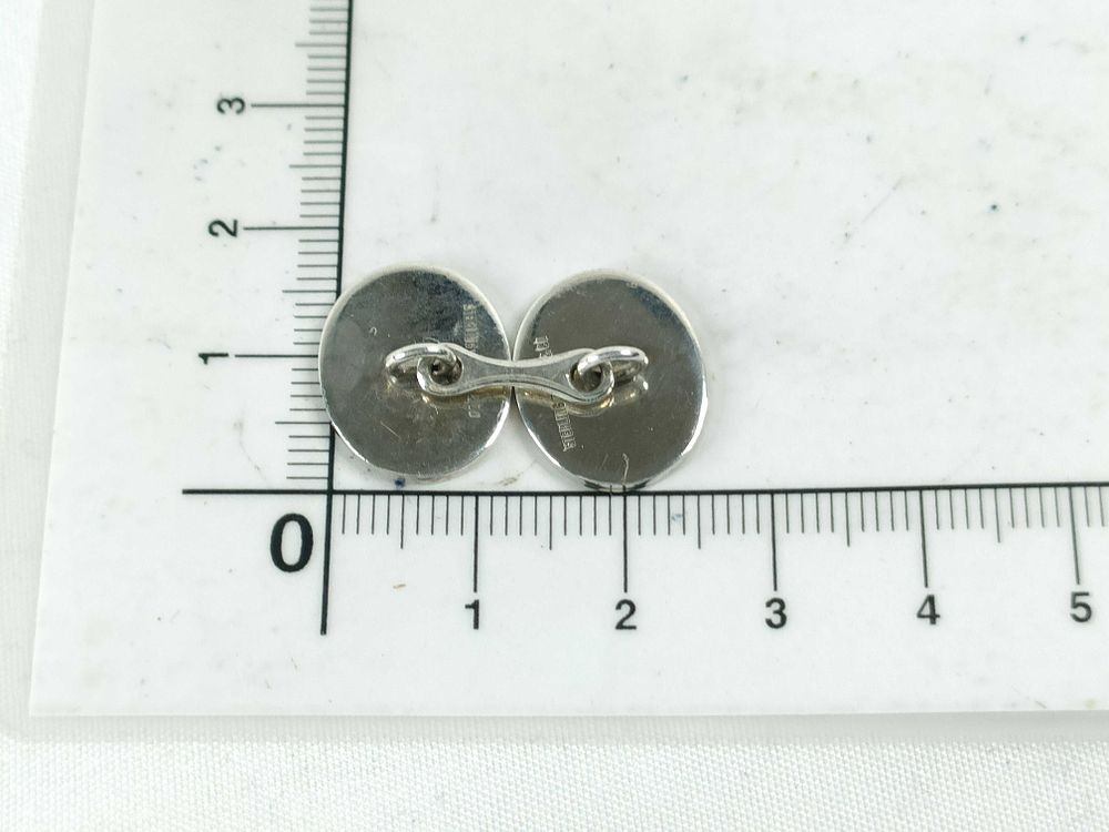Authentic Tiffany & Co. Sterling Silver Monogram Round Cufflinks 925