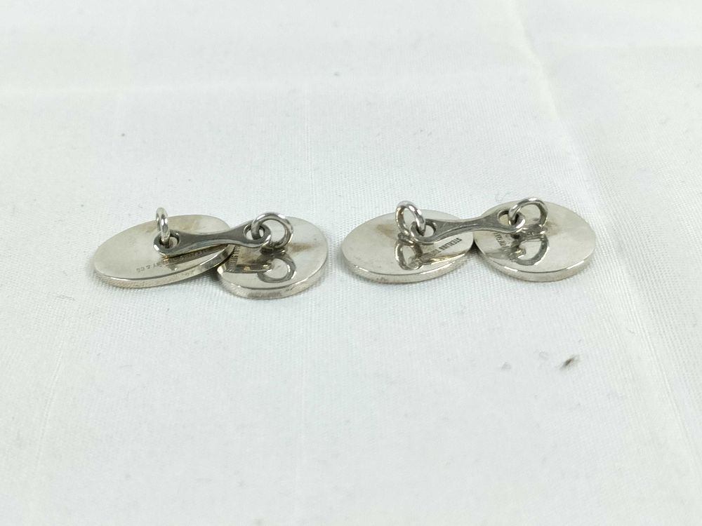 Authentic Tiffany & Co. Sterling Silver Monogram Round Cufflinks 925