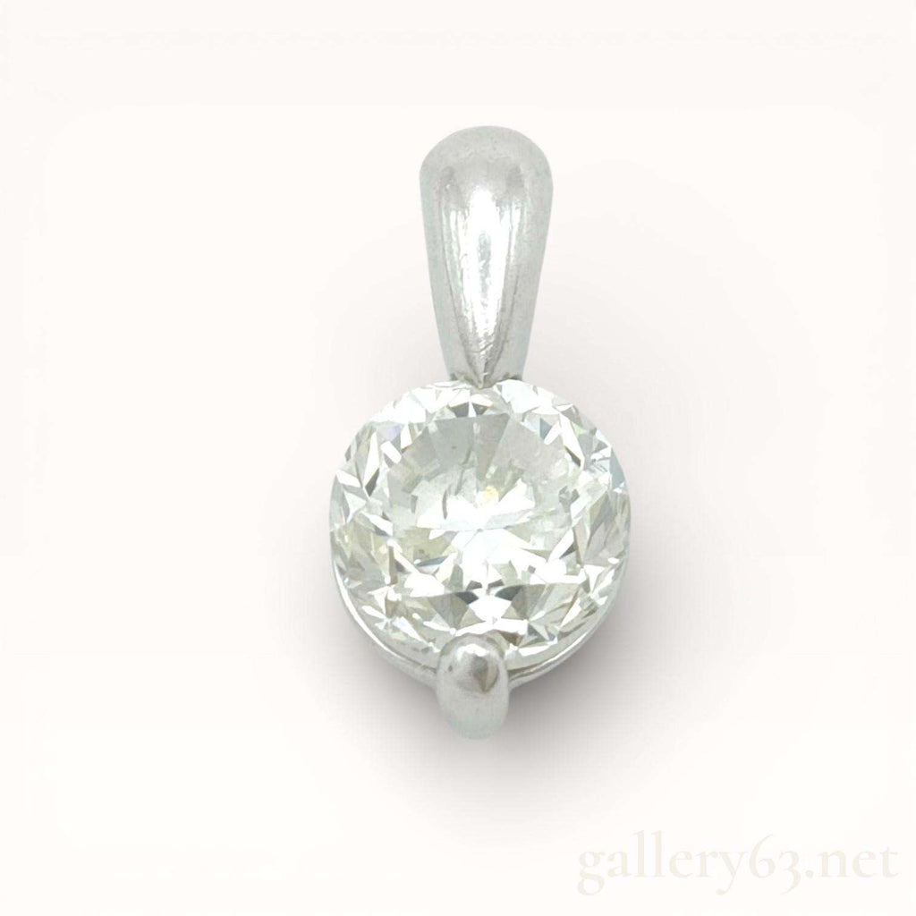 Authentic 1.008 Carat Natural Diamond Solitaire Pendant in Platinum