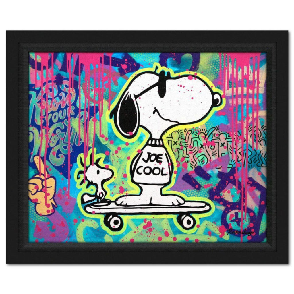 Nastya Rovenskaya "Snoopy's Vivid World" Original Hand Signed Oil Painting