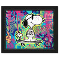 Nastya Rovenskaya "Snoopy's Vivid World" Original Hand Signed Oil Painting