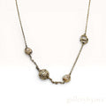 Authentic Christian Dior Secret Cannage Faux Pearl & Crystal Station Necklace