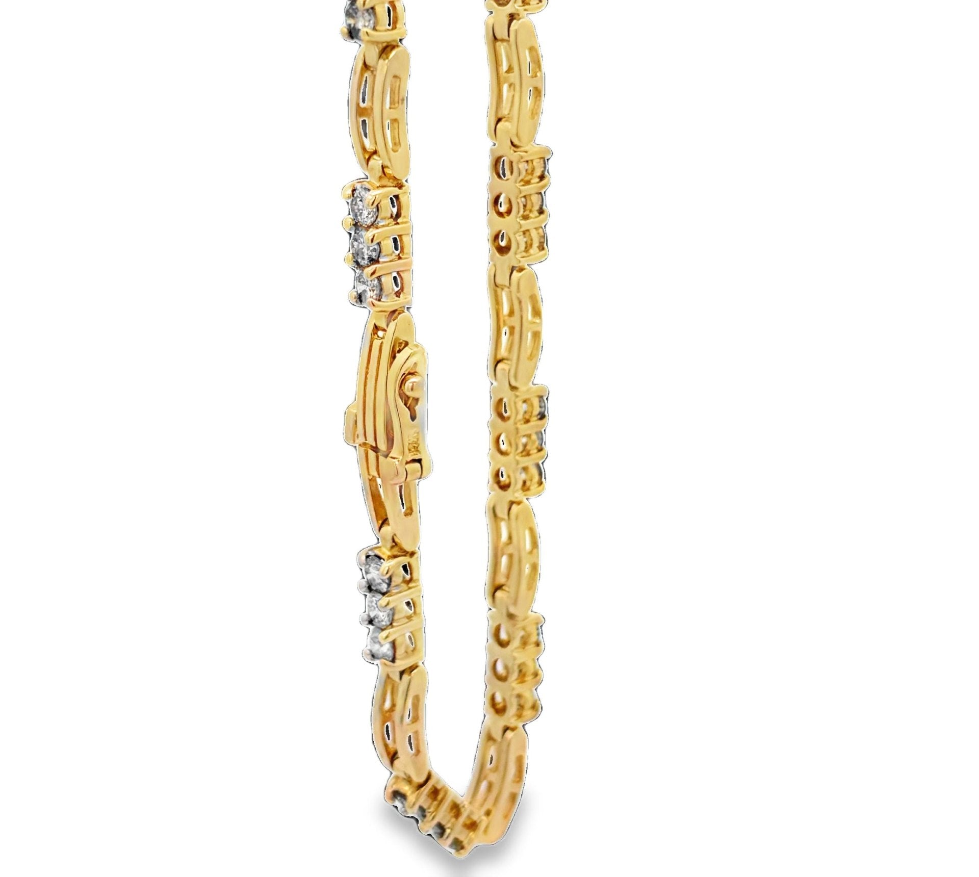 14K Yellow Gold 2.20ctw Diamond Line Tennis Bracelet